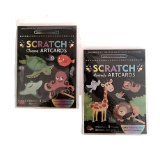 Animals or Oceans Scratch Art Cards Assorted